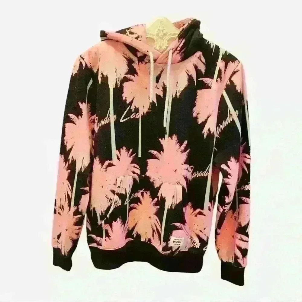 WeSC Unisex Graphic Print Pullover Hoodie Multicolor One Size Casual